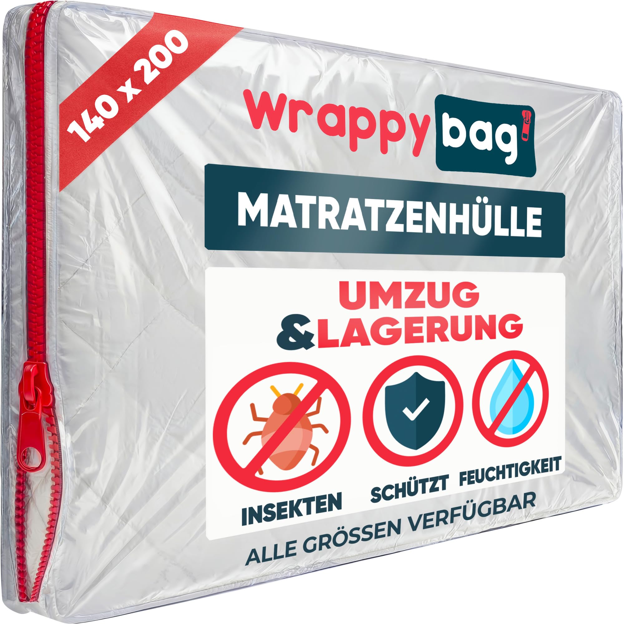 Housse plastique matelas zippée 140x200